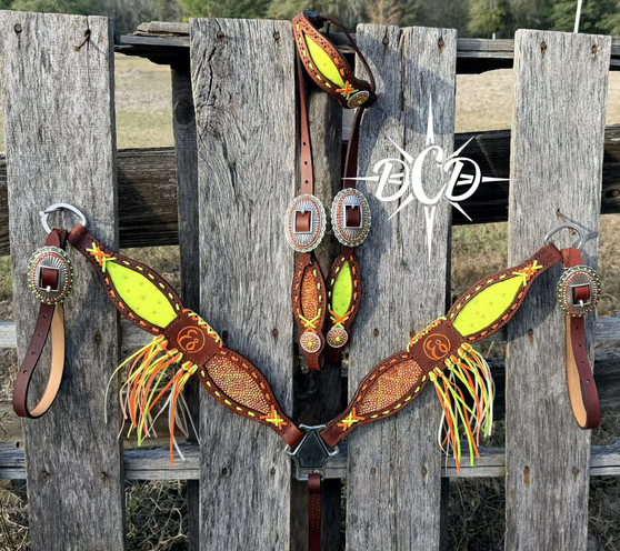 Neon Yellow and Orange Tack Set