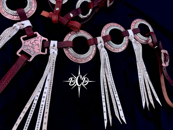 Tan and White Tassel Bling The Ring Tack Set