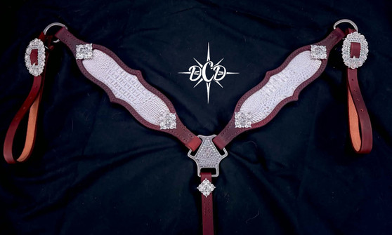 White Metallic Gator Breastcollar only