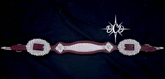 White Metallic Gator Wither Strap***