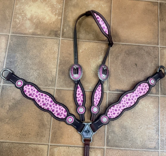 Ready to Ship Pink Cheetah Glitter Tack Set
