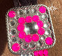 Neon Pink Checker Board Headstall