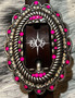Neon Pink Checker Board Headstall