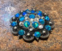 Teal and Clear Crystal Concho 1.5"