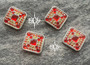 Orange and Red Silver Concho 1.25"