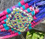 Pink/Teal/Purple TieDye Mohair Bling Concho Breastcollar