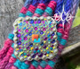 Pink/Teal/Purple TieDye Mohair Bling Concho Breastcollar
