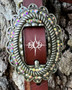 Antique Silver Oval Rope Buckle with Clear Crystals