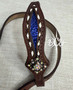 Copy of Blue Glitter Buckstitch  Headstall in brown***
