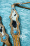 Spotted Turquoise concho Cowhide Tack Set