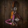 Hot pink Nose Simple  lariat Nose, adjustable leather chin Name Halter***