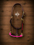 Hot pink Nose Simple  lariat Nose, adjustable leather chin Name Halter***