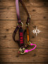 Hot pink Nose Simple  lariat Nose, adjustable leather chin Name Halter***