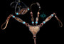 Leopard Hide Turquoise concho Tack Set