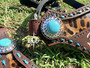 Turquoise Stone Center Crystal Concho 1.5"