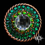 Double Green and Vitrail Crystal Concho 1.5"
