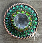 Double Green and Vitrail Crystal Concho 1.5"