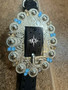 Bright Silver Large Oval Berry Buckle light crystal coverage