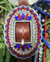 Patriotic Oval Burst Buckle with Crystal Trim
