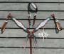 "The Fancy-Like" Ombre teal - white Crystal Tack Set