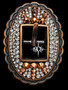 Antique Copper Oval Burst Buckle with Rose Gold and Crystal