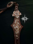 Rose White and Rose Gold Crystal Breastcollar Only