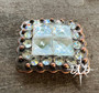 Copper Berry Square with Clear Crystals 1.25" Copper Berry Square with Clear Crystals 1.25"