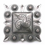 1  1/4" Antique Silver Berry Fancy Square Concho 1  1/4" Antique Silver Berry Fancy Square Concho