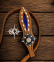 Blue Glitter Buckstitch  Headstall in tan***