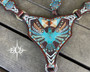"Turquoise Free Bird" Thong Center Tack Set* "Turquoise Free Bird" Thong Center Tack Set*