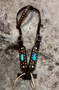 Turquoise Stones and Buckstitch  Headstall * Turquoise Stones and Buckstitch  Headstall *