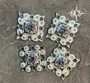Fancy Square bright silver  Berry Concho Purple and Lavender Crystals 1.25" Fancy Square bright silver  Berry Concho Purple and Lavender Crystals 1.25"