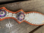 White Cowhide Silver Acid Wash with purple crystal conchos Breastcollar* White Cowhide Silver Acid Wash with purple crystal conchos Breastcollar*