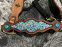"The Royalty" themed Halter w/ acid wash sides - turquoise