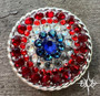 Rope Edge Patriotic Crystal Concho 1.5" Rope Edge Patriotic Crystal Concho 1.5"