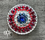 Rope Edge Patriotic Crystal Concho 1.5" Rope Edge Patriotic Crystal Concho 1.5"