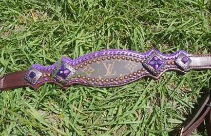 aztec multicolor criss cross whip stitch breastcollar