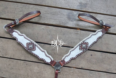 Quick Order LV Double Loop White Stitch BreastCollar