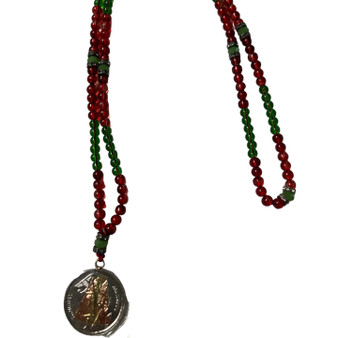 Collar San Miguel Medalla Estrella de David 3 metales