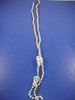 40" Fashionable Silver & Pearl Necklace w/ Twisted Bottom .40