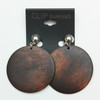 2.5" Rd. Wood Earring Asst Natural Colors  CLIP ON  .60 ea