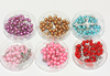 36" Mixed Lite Color  Bead Rosary w/ Silver Cross w/ JESUS in Keepstake Box  .62 each