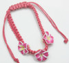 Asst Color Macrame Bracelet w/ Fimo Hawaiian Flowers  .60 each