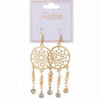 YOUR WANT THIS 2" Gold Dream Catcher Theme Earrings w/ Crystals   .60 ea 