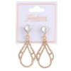 1.5" Gold & Silver DBL Pear Shape Cry. Stone Fashion Earrings  .60 per pair 
