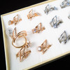 2 Part Gold & Silver Fashion Rings w/ Cry. Stones  .58 each set