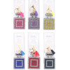 3" Crystal Stone Perfume Bottle Flat Keychains w/CLip & Tassel .60 ea