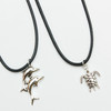 2 Pc Set Leather Cord Necklace w/ Silver Turtle & Dolphin Pend .62 each set