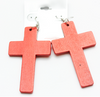 3" Bright Colors Wood Cross  Earrings .58 per pair  