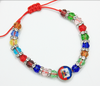 Haiti Flag Multi Crystal Bead Adj Bracelet .60 Each